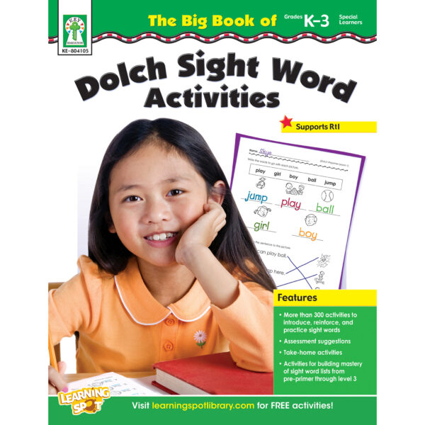 ERSKE-804105.jpg The Big Book of Dolch Sight Word Activities Resource Book, Grade K-3, Paperback