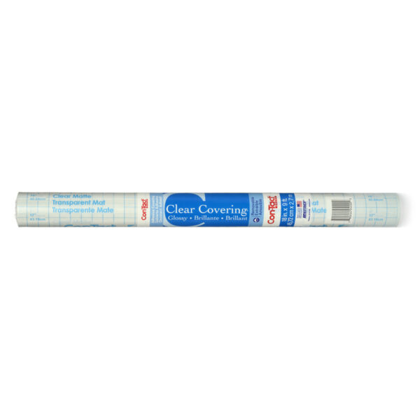Adhesive Roll, Clear, 18" x 9 ', Glossy, 6 Rolls