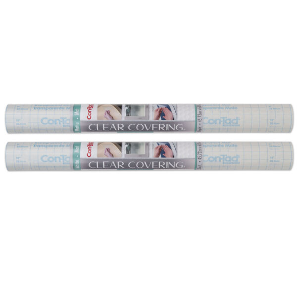 ERSKIT16FC9AC1206-2_2.jpg Clear Cover Adhesive Covering, Clear, 18" x 16 ft, Matte, Pack of 2