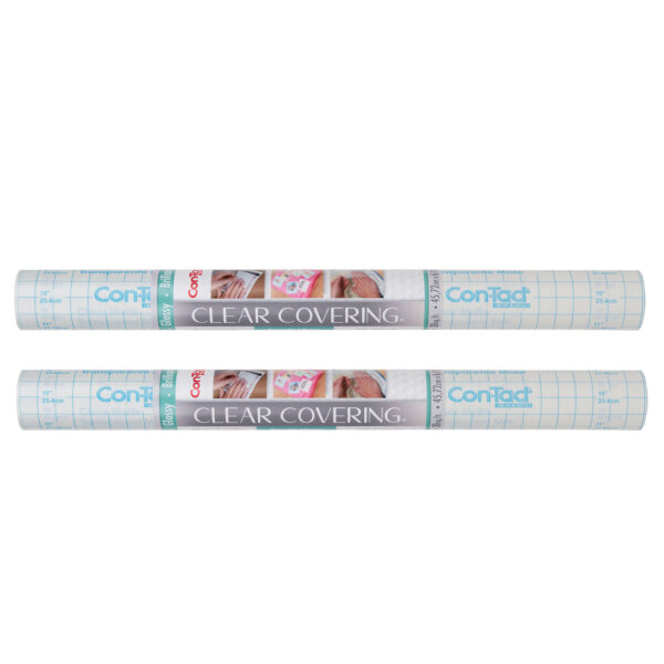 ERSKIT16FC9AD7206-2_1.jpg Clear Cover Adhesive Covering, Clear, 18" x 16 ft, Glossy, Pack of 2