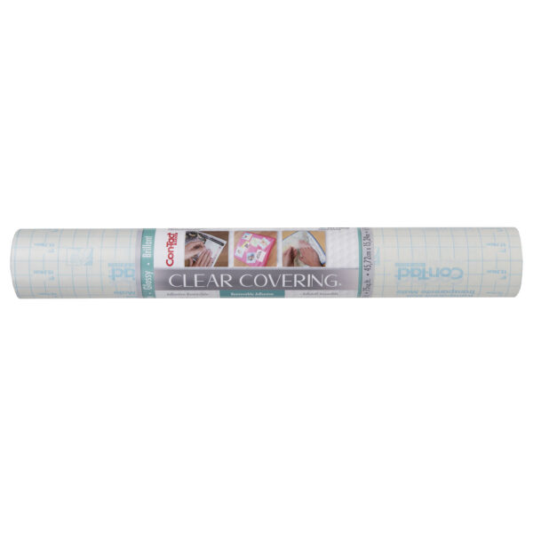 Clear Cover Adhesive Covering, Clear, 18" x 50 ft, Glossy