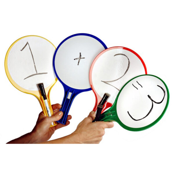 ERSKLS2223_1.jpg Round Double-Sided Whiteboard Paddles with Markers, Pack of 24