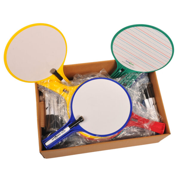 ERSKLS2308.jpg Round Double-Sided Whiteboard Paddles with Markers, Pack of 12