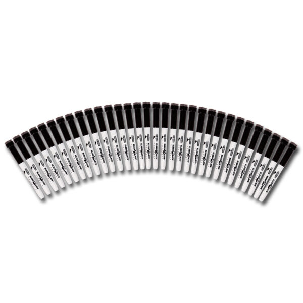 Small Dry Erase Markers with Eraser, Black, Pack of 36