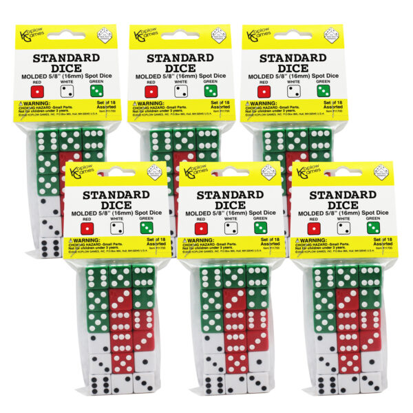 ERSKOP11700-6.jpg Dot Dice Set, 18 Per Pack, 6 Packs