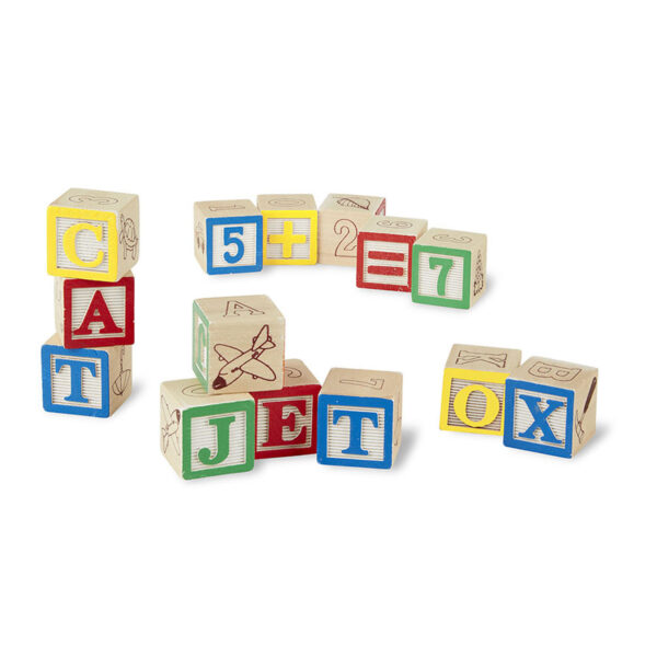 Wooden ABC-123 Block Set, 50 Pieces