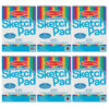 Portfolio Quality Sketch Pad, 9" x 12", White, Pack of 6