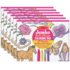 ERSLCI4225-6.jpg Jumbo Multi-Theme Coloring Pad, 11" x 14", Pink, Pack of 6