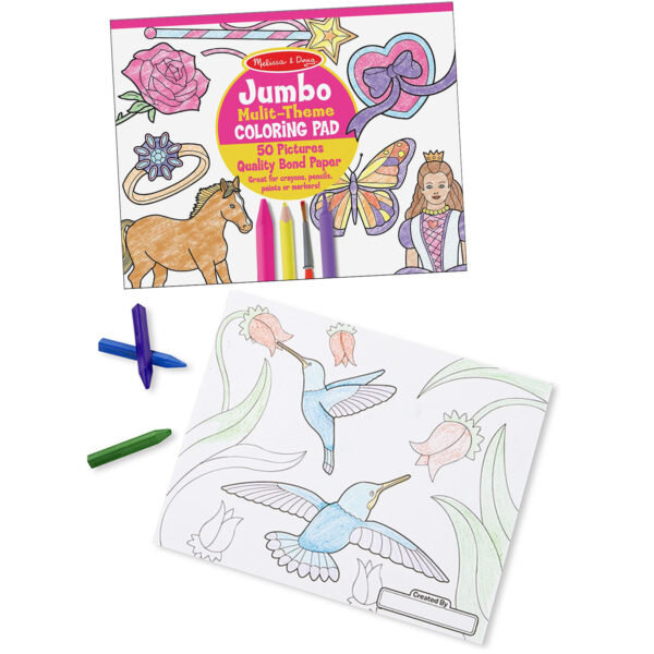 ERSLCI4225-6_1.jpg Jumbo Multi-Theme Coloring Pad, 11" x 14", Pink, Pack of 6