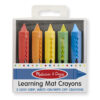 Learning Mat Crayons, 5 Assorted Colors Per Pack, 12 Packs