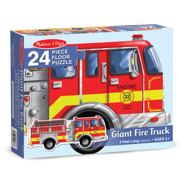 Giant Fire Truck Floor Puzzle, 4' Long, 24 Pieces