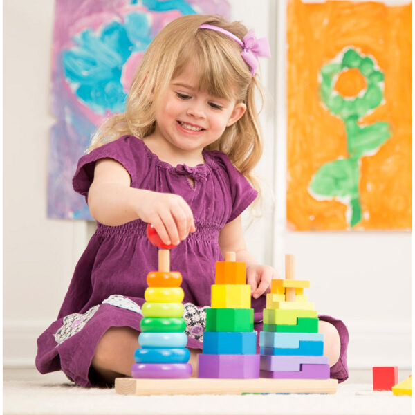 Geometric Stacker Toddler Toy, 25 Pieces