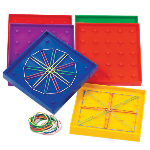 Picture 001 Double-Sided Rainbow Geoboards, Set of 6