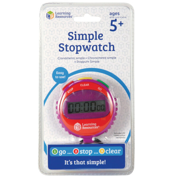 ERSLER0808-12_3.jpg Simple Stopwatch, Red, Blue, Green, Pack of 12