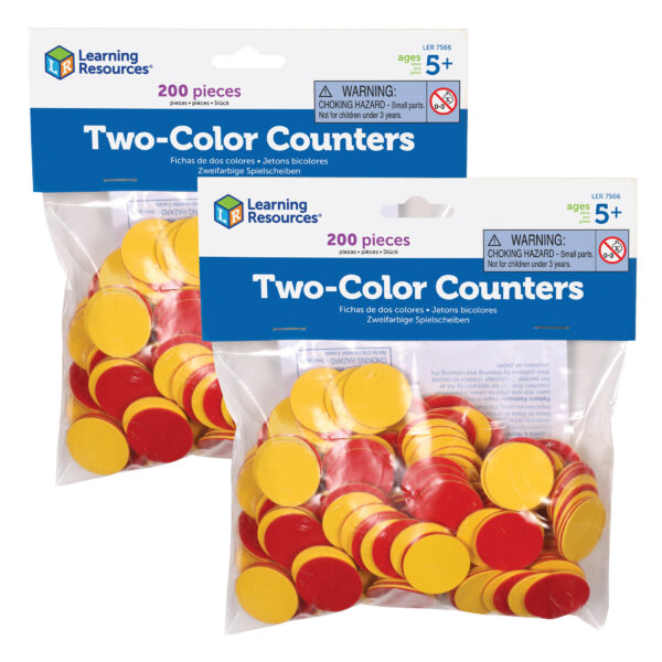 ERSLER7566-2.jpg Two-Color Counters, Red and Yellow, 200 Per Pack, 2 Packs