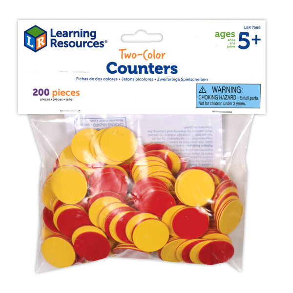 ERSLER7566-2_2.jpg Two-Color Counters, Red and Yellow, 200 Per Pack, 2 Packs