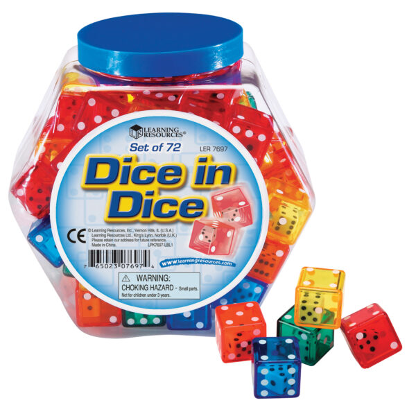 Picture 009 Dice in Dice Bucket, Pack of 72