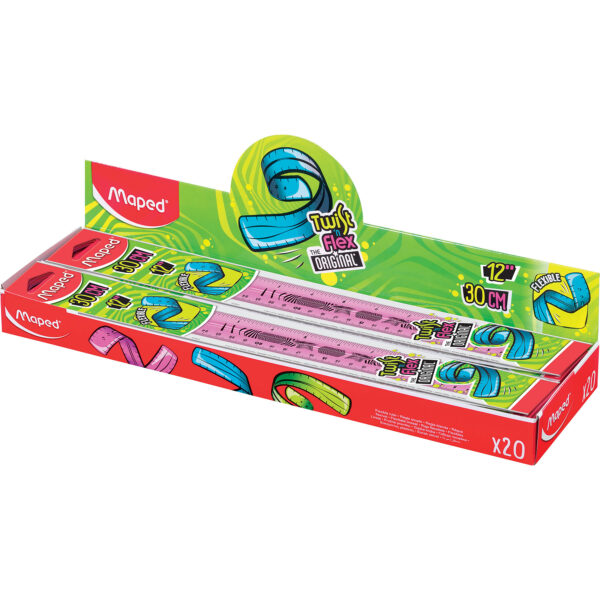 Twist'n Flex Ruler, 12" - 30cm, Pack of 20
