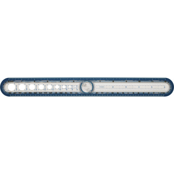 2-in-1 Circle Ruler Measuring & Compass Tool 12" - 30cm, Pack of 5