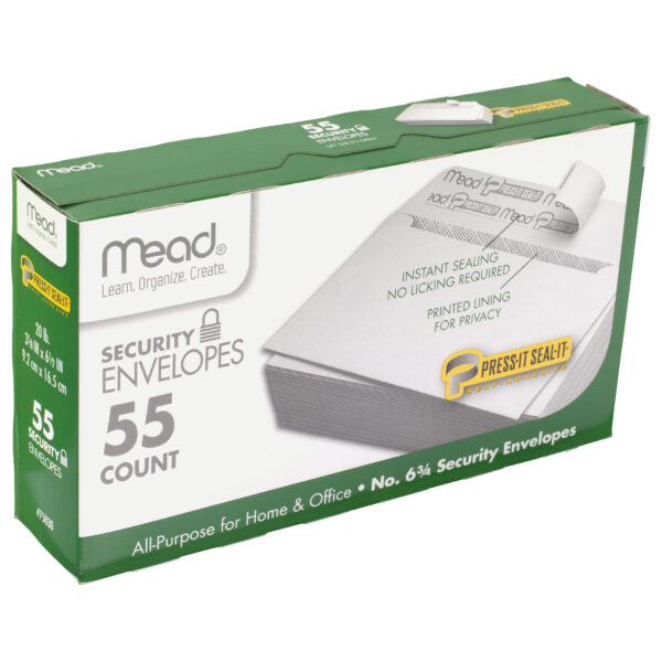 Press-It Seal-It Security Envelopes, # 6 3-4, 55 Per Box, 12 Boxes