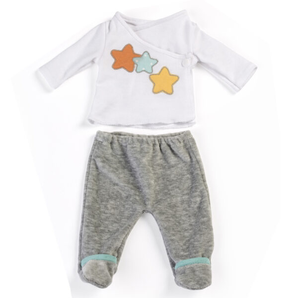Gender Neutral Doll 2-Piece Pajama Set in Gray for 15" Dolls