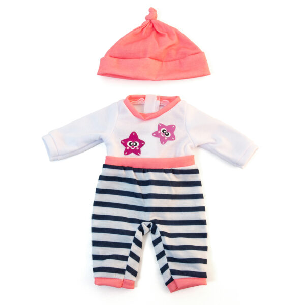 ERSMLE31632.jpg Doll Clothes, Fits 12-5-8" Dolls, Cold Weather Salmon Pajamas