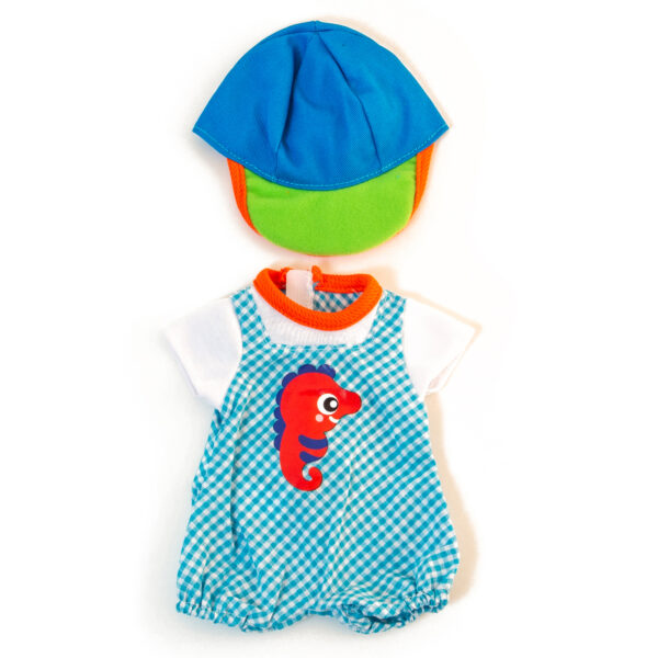 ERSMLE31641.jpg Doll Clothes, Fits 12-5-8" Dolls, Warm Weather Jumper-Cap Set