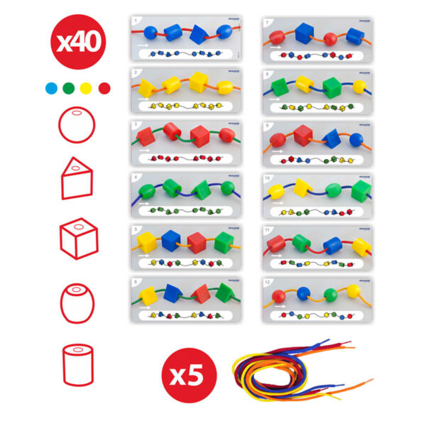Activity Shapes, Giant Beads and Laces Set