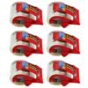 Heavy Duty Shipping Packaging Tape with Dispenser, 2" x 800", 6 Rolls