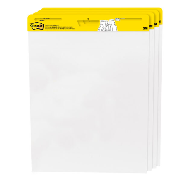Easel Pad, 25" x 30", Self Stick Sheets, 30 Sheets-Pad, Pack of 4