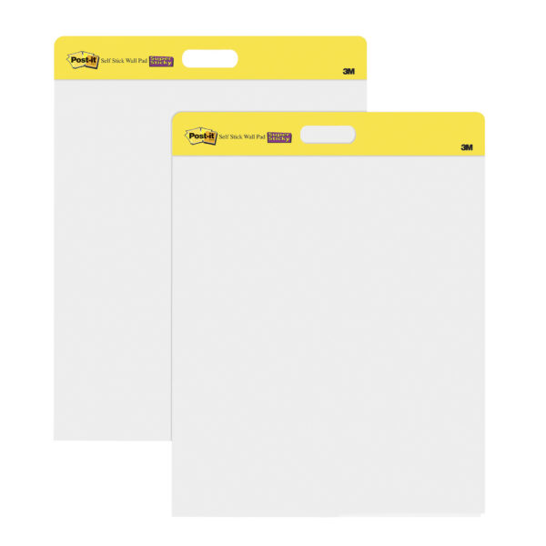 Wall Pad, 20 in x 23 in, White, 20 Sheets-Pad, 2 Pads-Pack, Mounts with Command Strips included