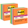 Super Sticky Notes, 3 in x 3 in, Energy Boost Collection, 5 Pads-Pack, 2 Packs