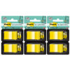 Flags - Yellow, 50-Dispenser, 2 Dispenser-Pack, 3 Packs