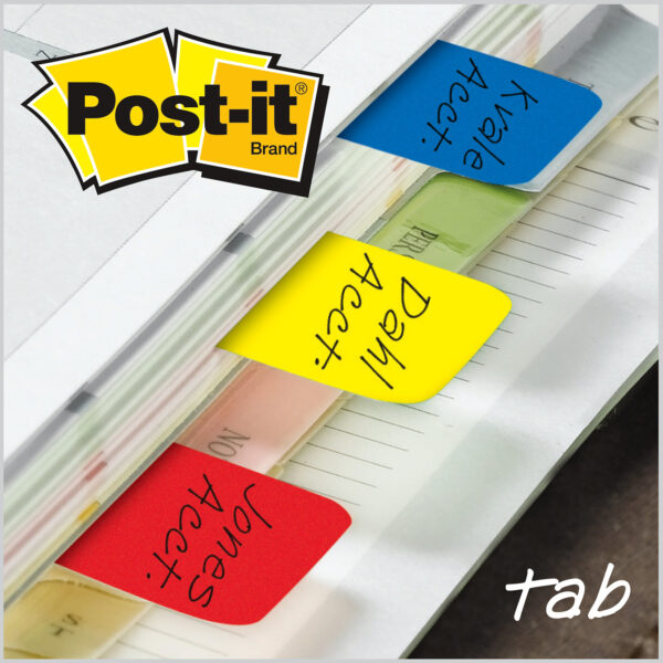 Tabs, 1" Solid, Red, Yellow, Blue, 66 Tabs & Dispenser Per Pack, 3 Packs