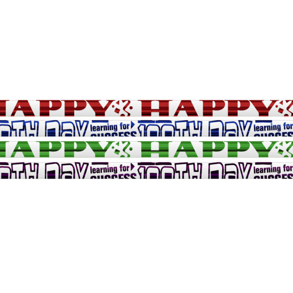 Happy 100th Day Pencils, 12 Per Pack, 12 Packs