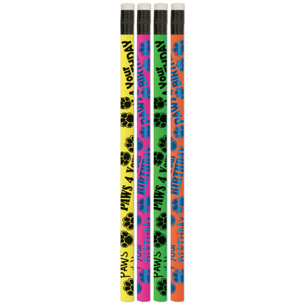 Paws 4 Your Birthday Pencils, 12 Per Pack, 12 Packs