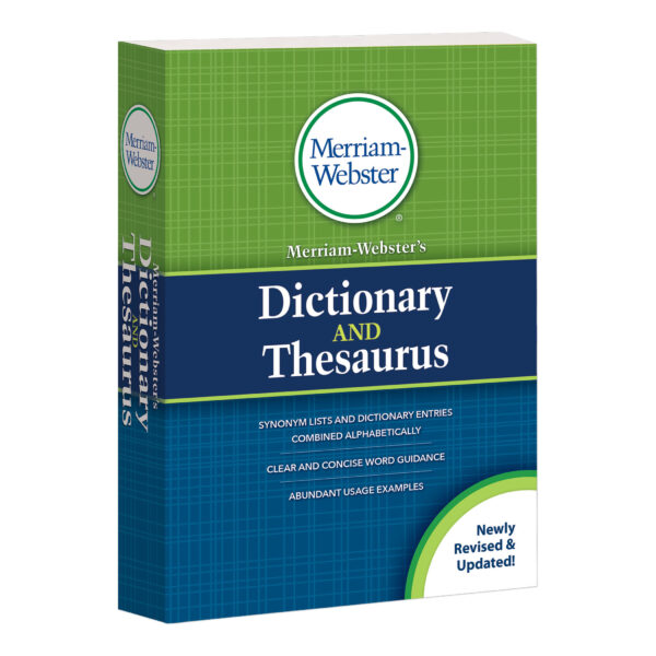 Merriam-Webster's Dictionary and Thesaurus, Mass-Market Paperback, 2020 Copyright, Pack of 3