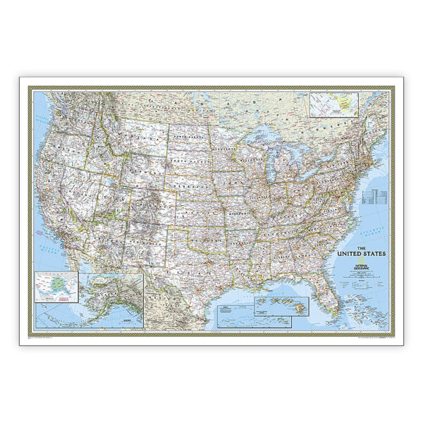 ERSNGMRE00620411.jpg United States Classic Map, Laminated, 43.5" x 30.5"