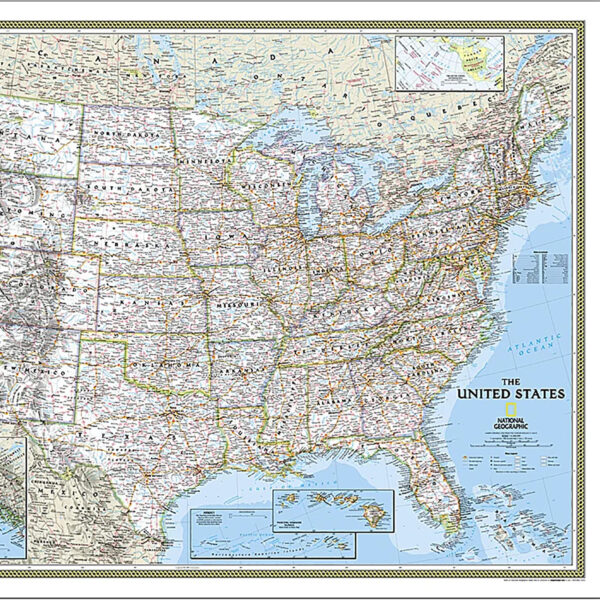 ERSNGMRE00620411_1.jpg United States Classic Map, Laminated, 43.5" x 30.5"