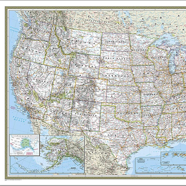 ERSNGMRE00620411_2.jpg United States Classic Map, Laminated, 43.5" x 30.5"