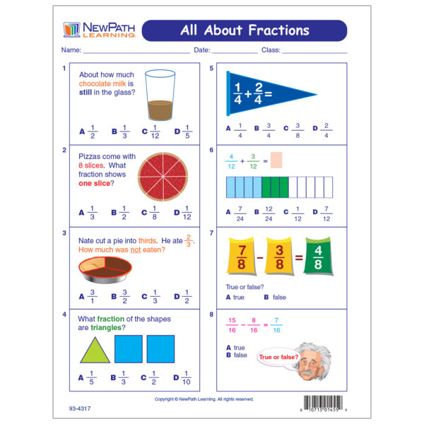All About Fractions Learning Center, Grade 3-5