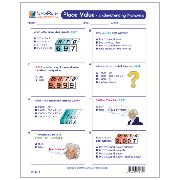 Place Value - Understanding Numbers Learning Center, Grade 3-5