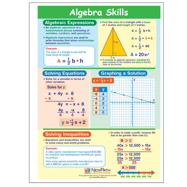 Algebra Skills Visual Learning Guides Set
