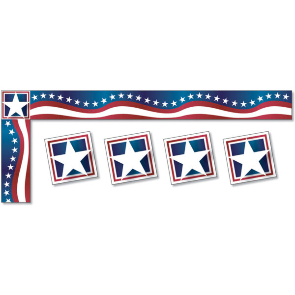 All Around the Board Trimmer, Stars & Stripes, 43 Feet Per Pack, 6 Packs