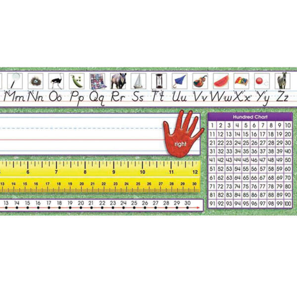 Modern Manuscript Primary Desk Plates, 19" x 5", 36 Per Pack, 3 Packs