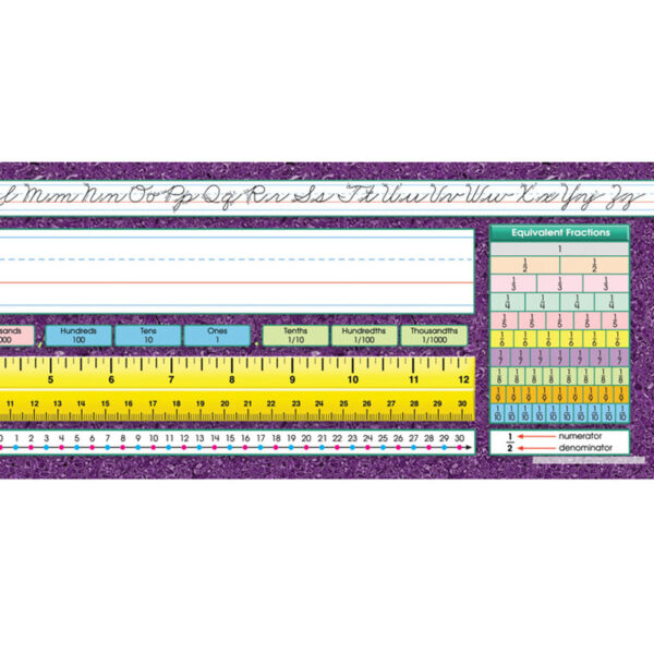 Traditional Cursive Intermediate Desk Plates, 19" x 5", 36 Per Pack, 3 Packs
