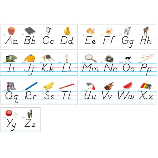 ERSNST9010-2_1.jpg Photo & Modern Manuscript Alphabet Lines Bulletin Board Set, 2 Sets