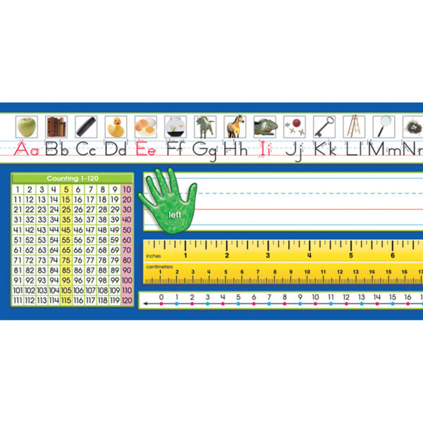 Primary Traditional Manuscript Counting 1-120 Desk Plates, 36 Per Pack, 3 Packs