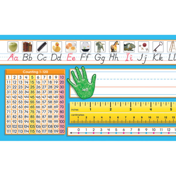 Primary Modern Manuscript Counting 1-120 Desk Plate, 36 Per Pack, 3 Packs