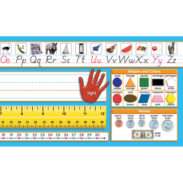 Primary Modern Manuscript Counting 1-120 Desk Plate, 36 Per Pack, 3 Packs